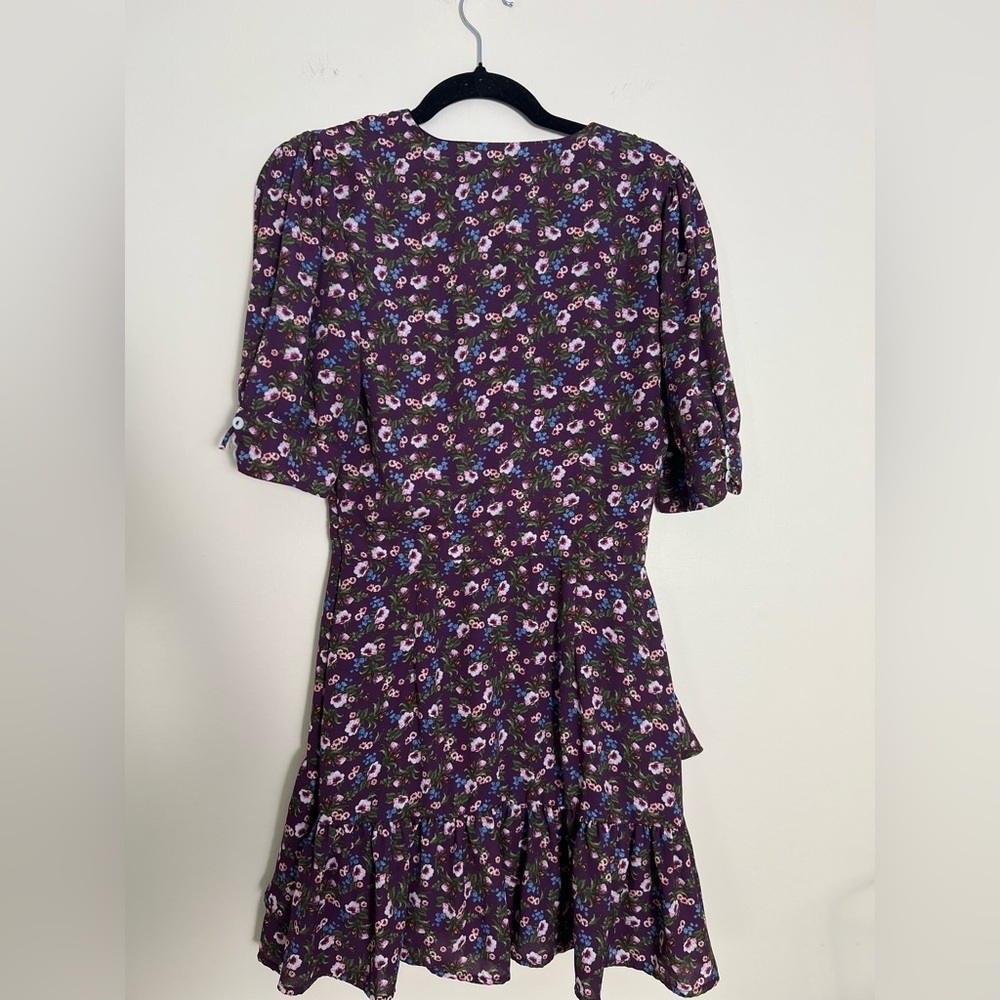 🛍️Mi Ami Francescas Women Purple Cottagecore Mini Dress Flowy Y2K Ruffled Medium - Picture 15 of 16